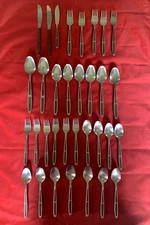 Set of 33 Pc Eldan Stainless Flatware EDL2 Brown (9H)