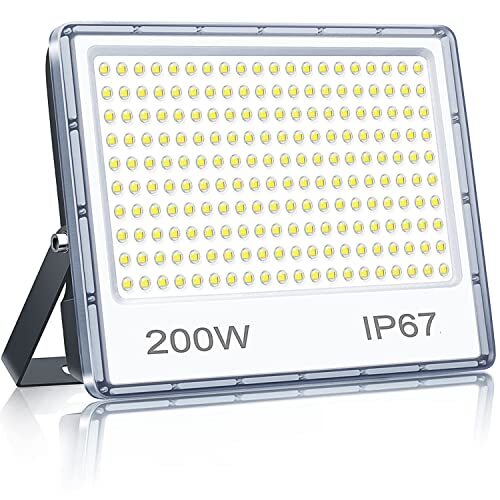 YIQIBRO Faretto LED 200W per Giardino e Patio - Luce Esterno 6500K