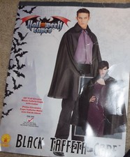 Rubie's Halloween Capes Black Taffeta Cape Adult One Size Unisex 45" Full Circul