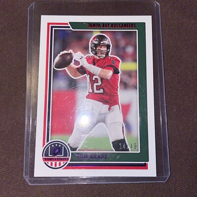 TOM BRADY 2021 PANINI CHRONICLES STARS & STRIPES PURPLE 14/49 BUCCANEERS
