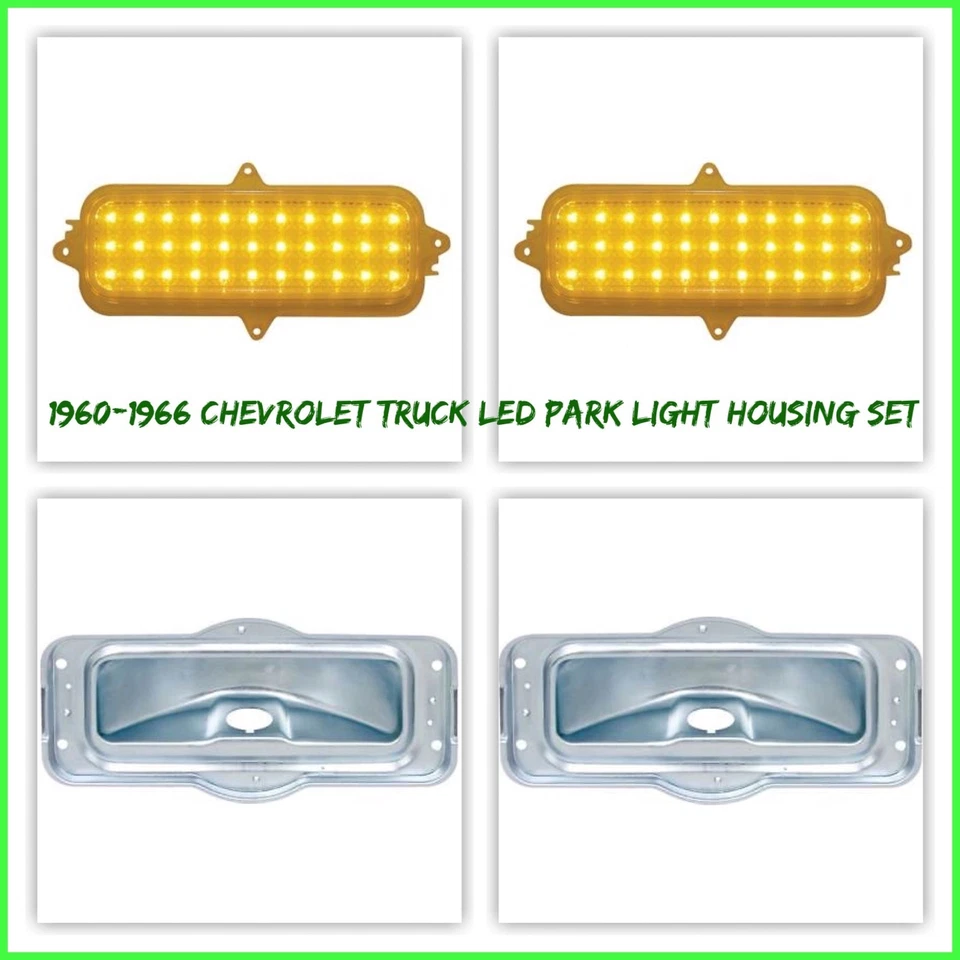 United Pacific LED Amber Park Lamp and Housing Set For 1960-1966 Chevrolet Truck Foto 2 de 4