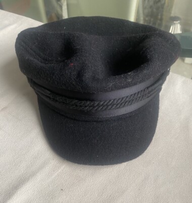 ASOS Design Black Baker Boy hat one size Wool Blend Cap UK