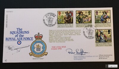 Bürgerkriegsgeschwader der Royal Air Force signiert Wing Commander P.D Scoffham