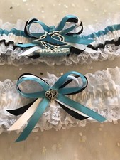 Cronulla Sharks NRL Licenced tag on Brides Wedding garter set Made all sizes