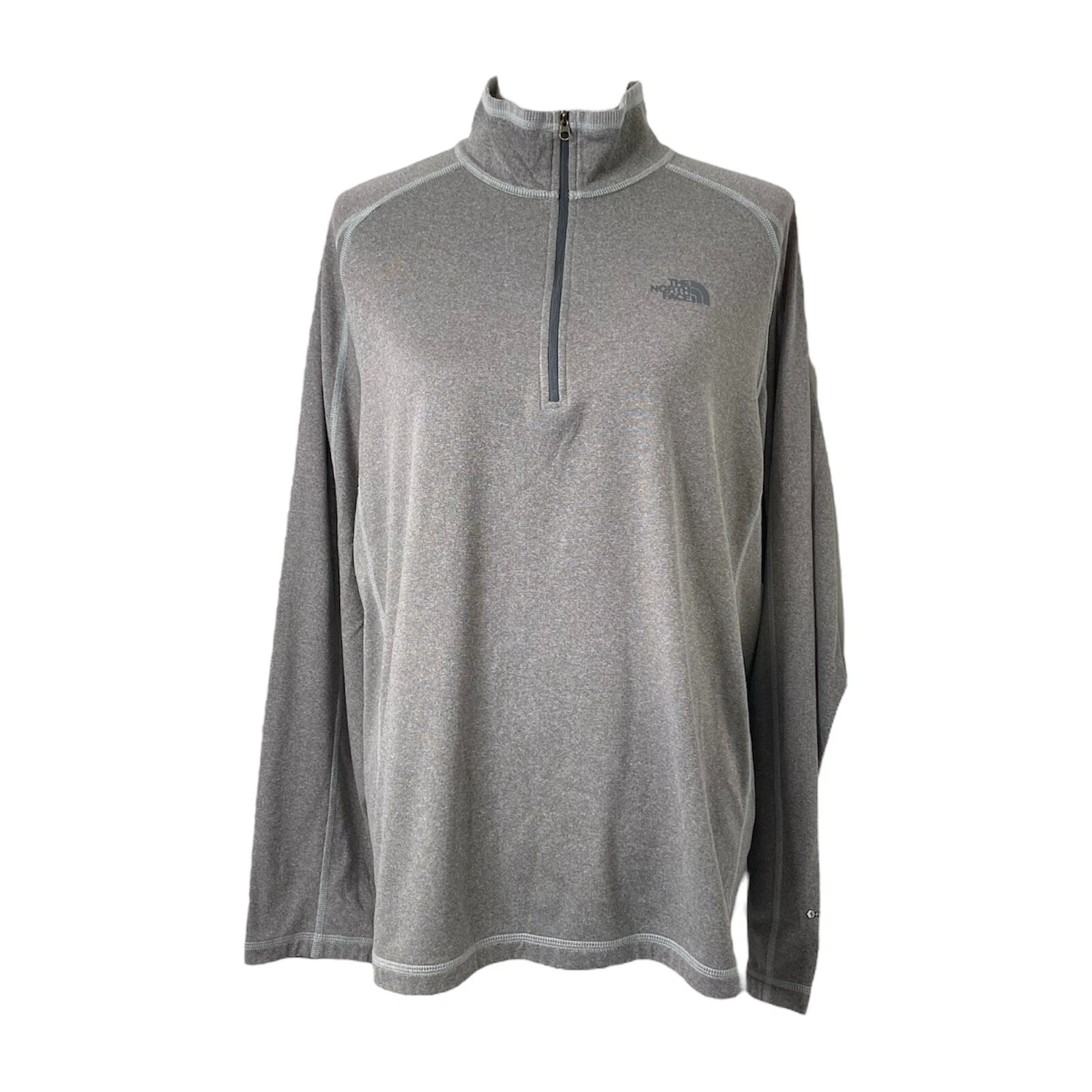The North Face Mens Large Outerwear Shirt Grey Flashdry Long Sleeve Quarter Zip
