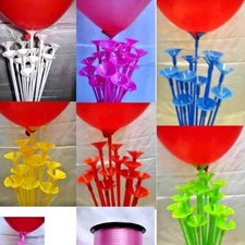 Balloon Sticks and Cups No Helium Choose Colourful Stand Quantity Party Birthday