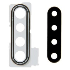 Glass Camera Lens with Bracket Back for LG Stylo 6 White Replacement Part