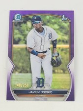 2023 Bowman #BCP-4 Javier Osorio Chrome Prospects Purple RayWave Refractor #/250