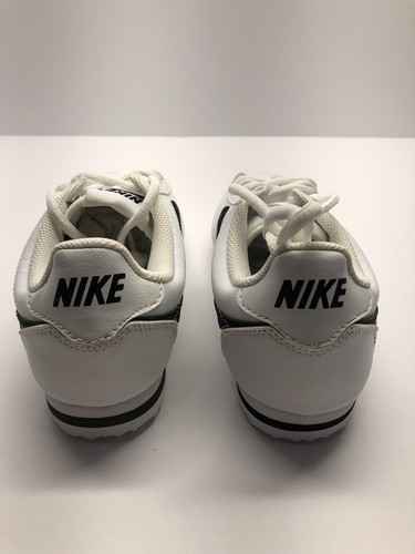 Nike Cortez Basic Sneakers White Black Lace Up Low Youth Size 4.5 - Picture 5 of 10