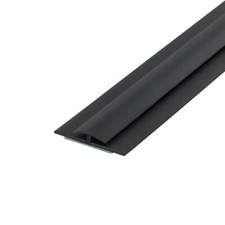 H Channel 1/16" Thick Black Styrene Divider Moulding With Adhesive 8 Foot Length