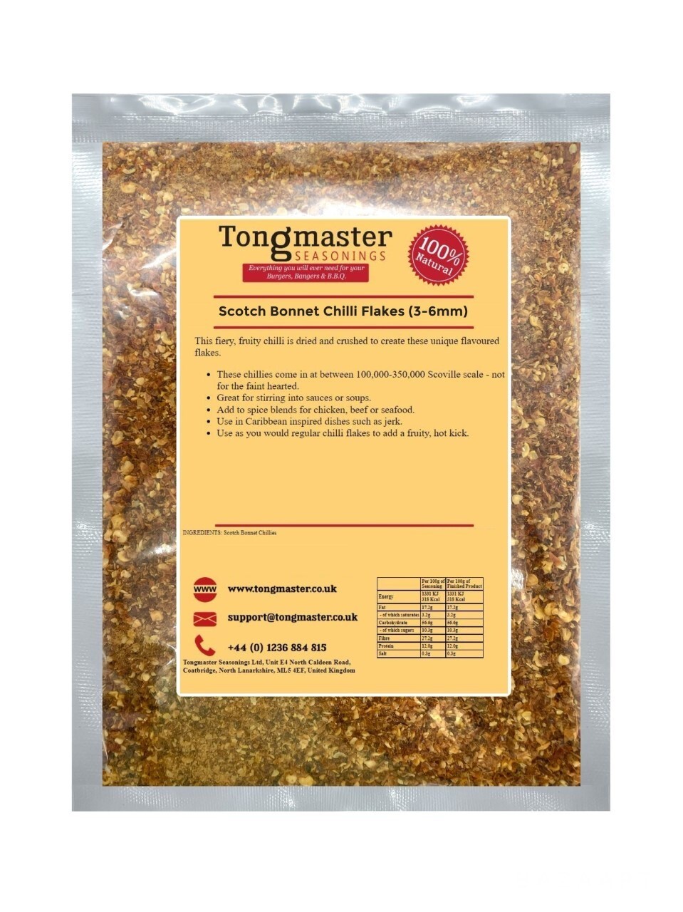 Scotch Bonnet Chilli Flakes - 1kg