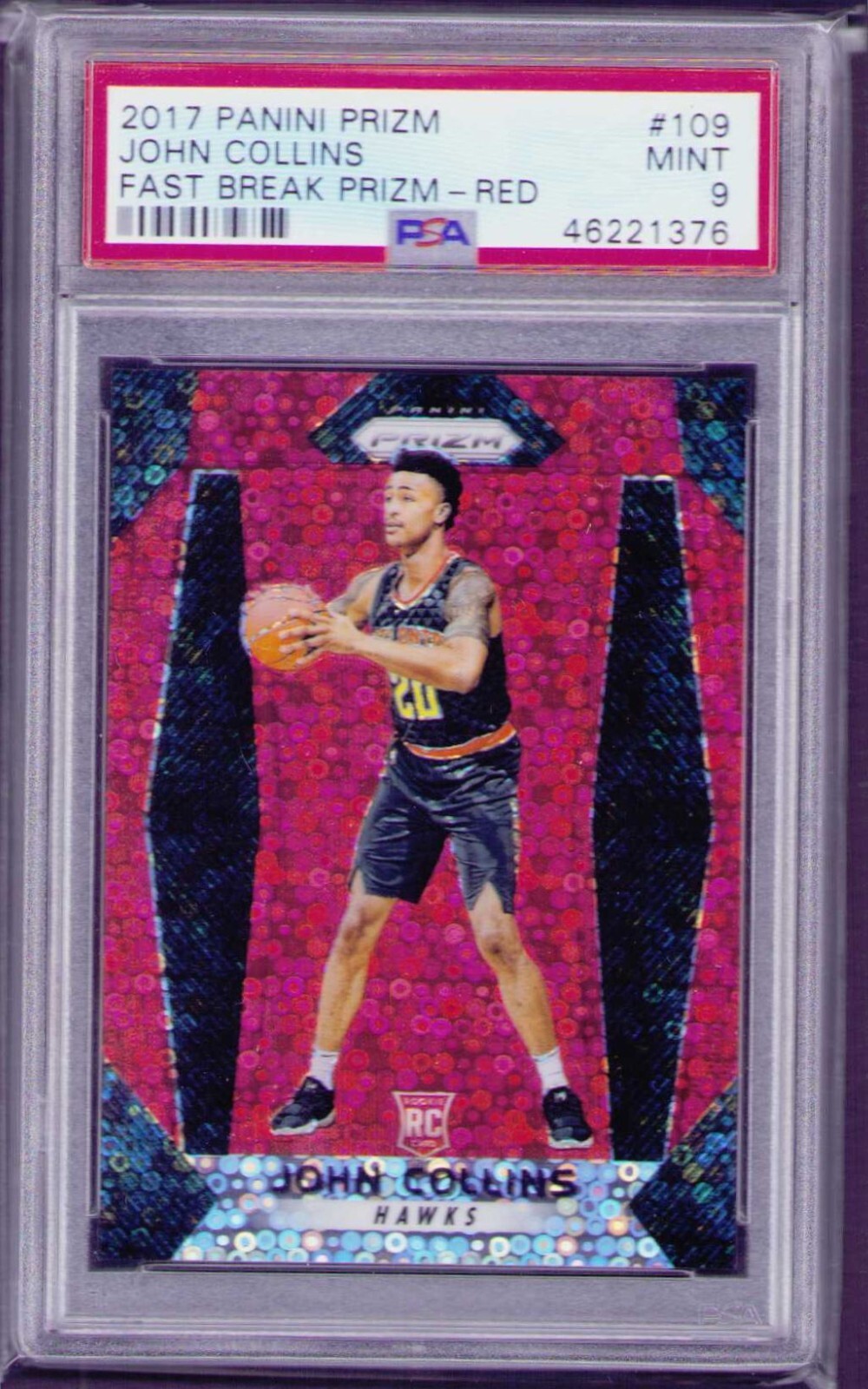 2017-18 Panini Prizm - Fast Break Disco RED #109 John Collins (RC) /125 PSA 9