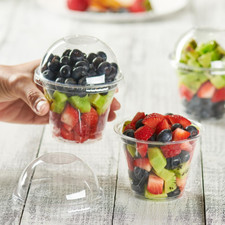 Comfy Package 9 Oz. - 50 Count Clear Plastic Cups with Dome Lids No Hole , ...