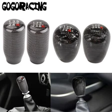 BLACK RACING ALUMINUM CARBON FIBER MANUAL MT GEAR SHIFT SHIFTER KNOB 5/6 SPEED