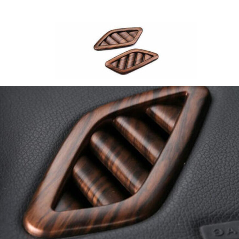 Peach Wood Grain Dash L&R AC Air Outlet Vent Trim For Mercedes-Benz GLA 2014-20