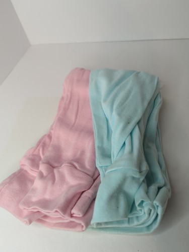 Gerber Baby 2 Pair Cotton Pants Size 12 Months Pink And Blue W/ Clouds NEW - Picture 3 of 3