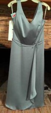JASMINE BELSOIE $199 14 BLUE TIFFANY CHIFFON SOCIAL EVENT MOM BRIDESMAID DRESS