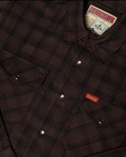 DIXXON Flannel Co, TOBACCO, Brown Check Plaid Flannel Shirt, L, NIB, Pre-Sale