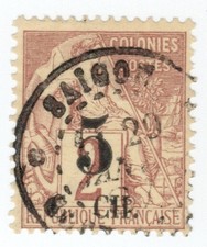 1886-1887 Cochin-China French Colonies General Issue Surcharged - 5/2C Stamp