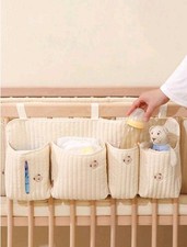 Baby Crib Hanging Organizer Nursery Storage Bag Diaper Caddy Bedside Pocket...