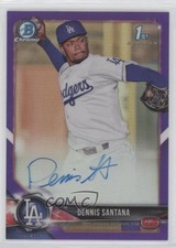 2018 Bowman Chrome Prospect Purple Refractor 207/250 Dennis Santana Auto i5q