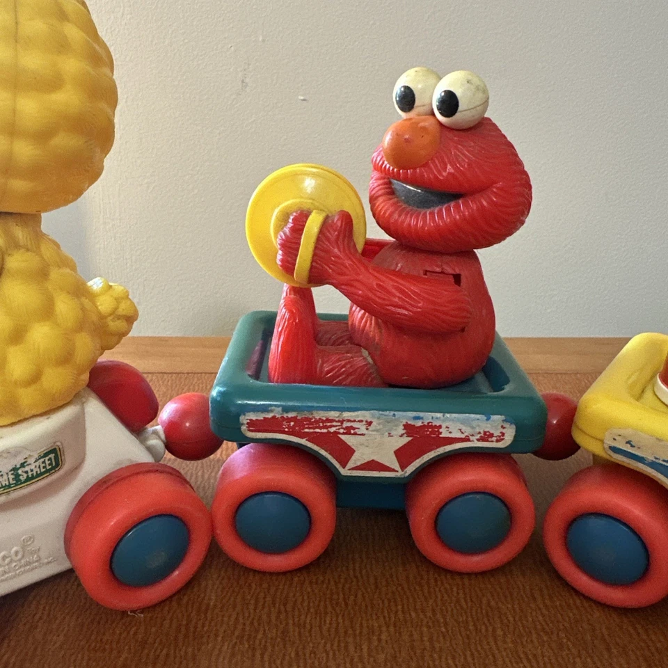 Vintage Sesame Street Baby Tyco 90's Jim Henson Production Baby Train Pull Toy - Изображение 3 из 4