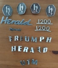1960s Triumph Herald Car Metal Insignia - 25 Items 1960s Triumph Herald Car Metal Insignia - 25 Items