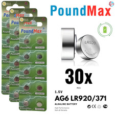 30 x AG6 Button Batteries 1.5V ? LR921 / SR920 ? Ideal for Watches, Toys, Clocks