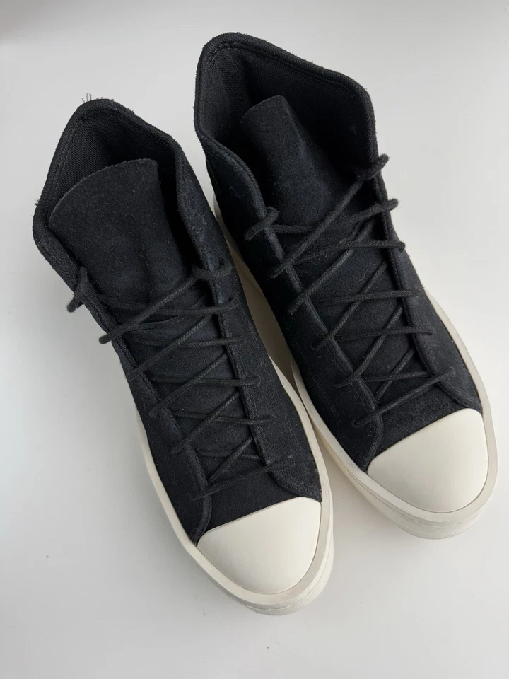 Zapatillas de plataforma Converse All Star para mujer talla 9 negras gamuza elevación moderna Foto 3 de 4