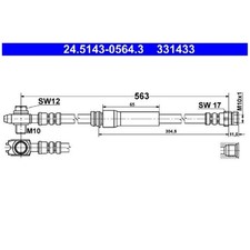 2x Bremsschlauch vorne für VW Touran 1T1 1T3 26803347