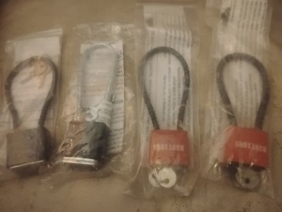 Gun Cable Lock 11  Lot Of 4 Und For Handgun Rifle Or Shogun News W/2 Keys