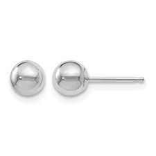 14K White Gold Polished 5mm Ball Stud Earrings Perfect Gift for Her