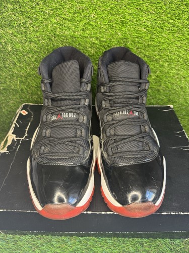 Buty męskie Nike Air Jordan 11 Retro Bred 2012 rozmiar 10 378037-010 czerwone czarne OG ALL - Zdjęcie 2 z 7