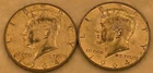 Lot of 2 - 1964-D Kennedy Half Dollars - Brilliant Uncirculated - Silver - BU