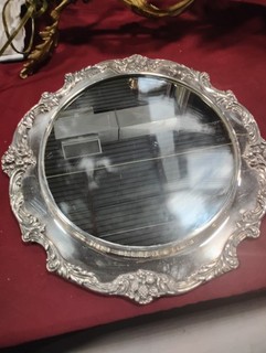 Reed & Barton King Francis Silverplated Plateau Mirror