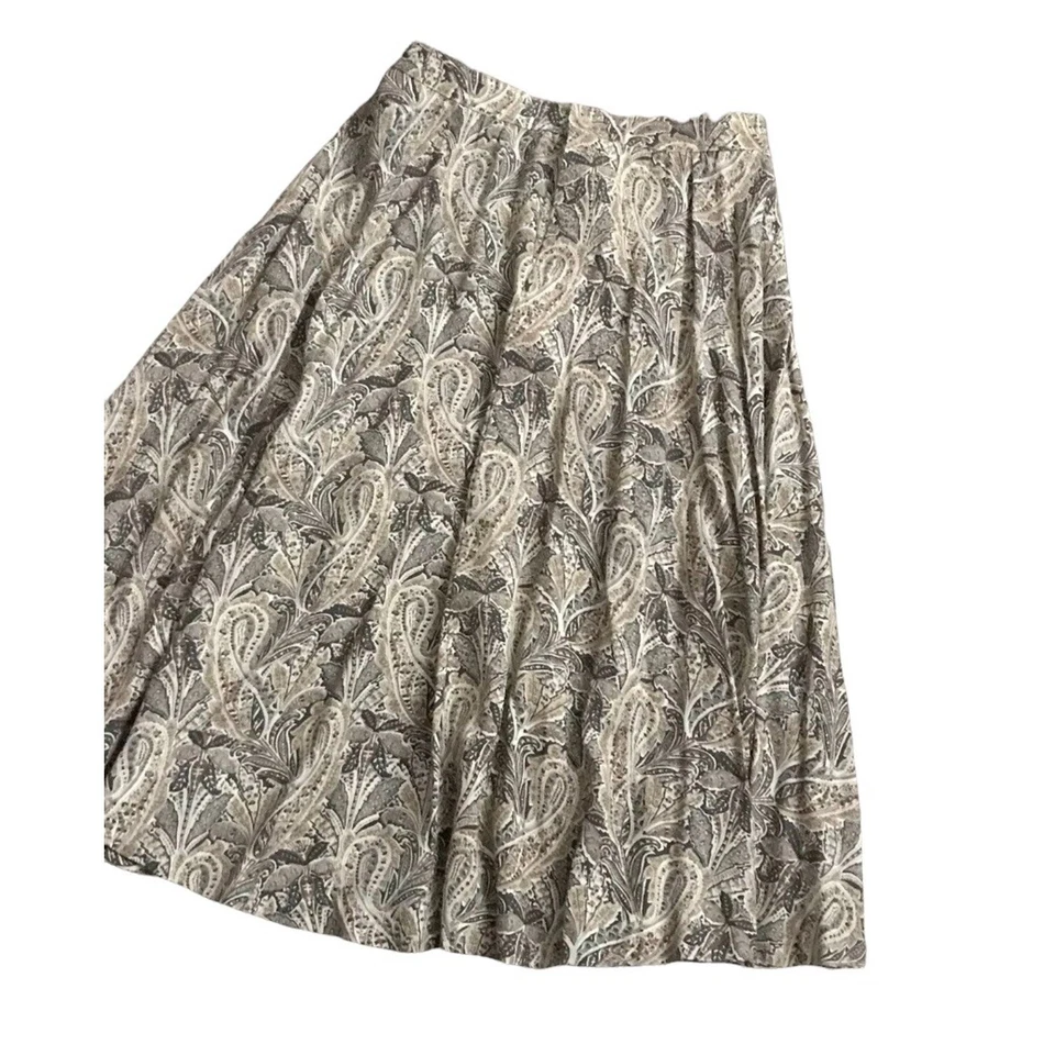 Falda midi vintage con estampado de cachemira The Villager para mujer talla 12 línea A Foto 3 de 4