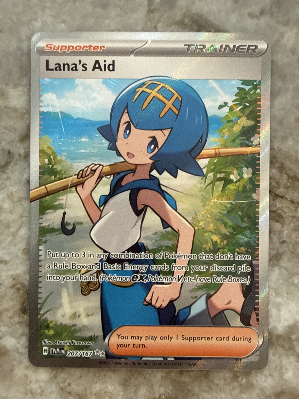 Pokemon TCG Lanas Aid 207/167 Ultra Rare Full Art Trainer Twilight Masquerade NM