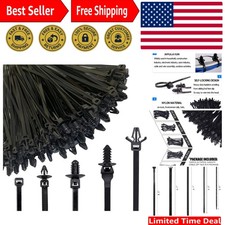 160Pcs  Self-Locking Nylon Cable Ties - Heavy-Duty, UV & Flame Resistant