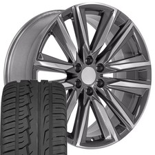 24x10 Gunmetal 4869 Rims 30535r24 As Tires Set 6x139.7