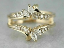 1 Ct Lab-Created Diamond 14K Yellow Gold Over Enhancer Wedding Wrap Ring Guard