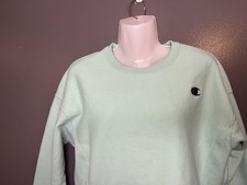 Champion Sweatshirt Womens Small Green Reverse Weave Crewneck Fleece Pullover