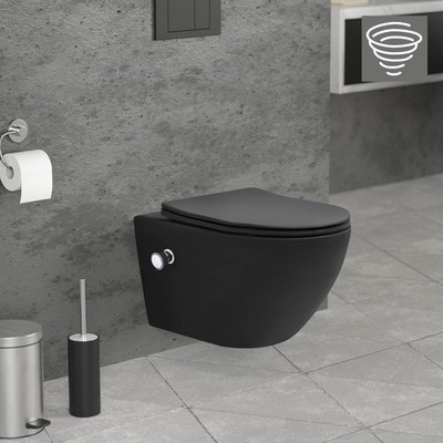 Tornadospülung Wand Hänge WC Spülrandlos Toilette Softclose Bidet-Funktion lang