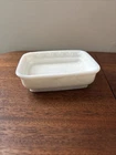 Vintage Milk Glass Soap Dish Trinket Holder Dresser Storage Avon Gift