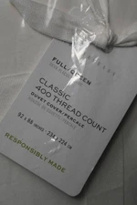 Pottery Barn Classic 400 Thread Count Organic Percale Duvet 92" x 88" White NWT