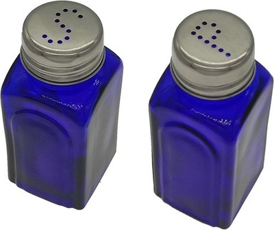  Retro Glass Salt and Pepper Shakers Set (2, Cobalt Blue)