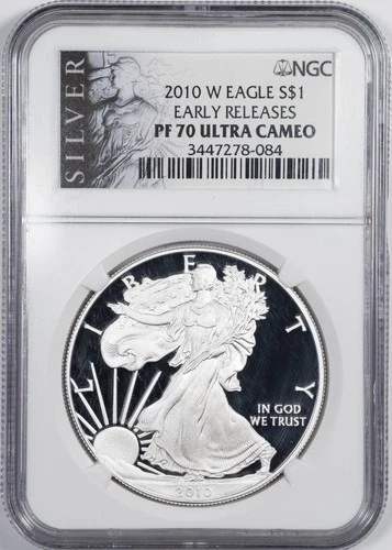 2010-W NGC PF70 Ultra Cameo American Silver Eagle Early Release Proof 1 oz .999