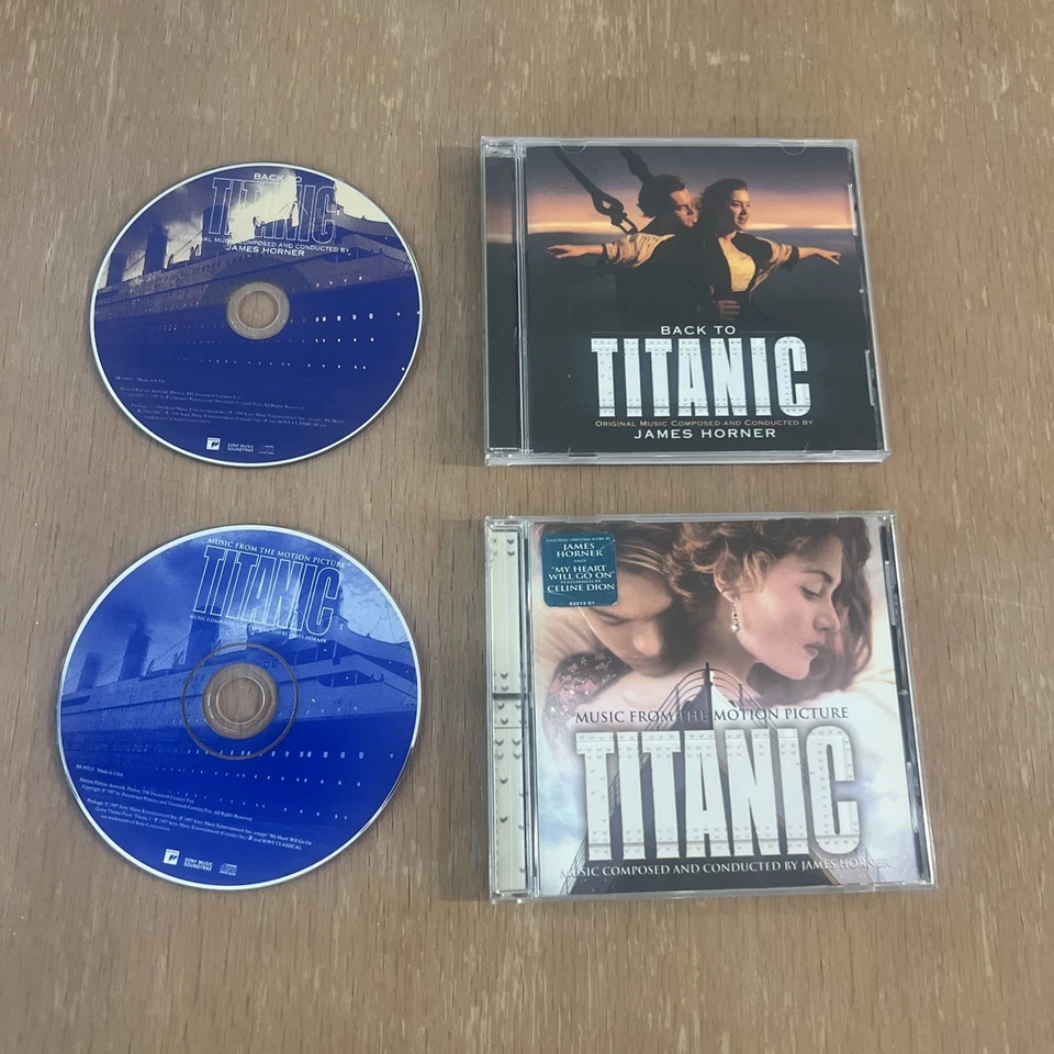 Lot Of 2 Titanic Movie Soundtrack CDs Including Poster James Horner Foto 2 de 4