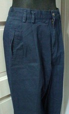 80's LIZ CLAIBORNE LIZWEAR Navy Blue Pleated Khaki Pants Slacks 10P