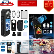 Insta 360 X3 Complete Accessories Kit: Silicone Cover, Case & Screen Protectors