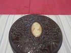 VINTAGE AVON RED PLASTIC CAMEO POWDER BOX - EMPTY BOX. 5 3/8W X   2 1/4”H — photo 2